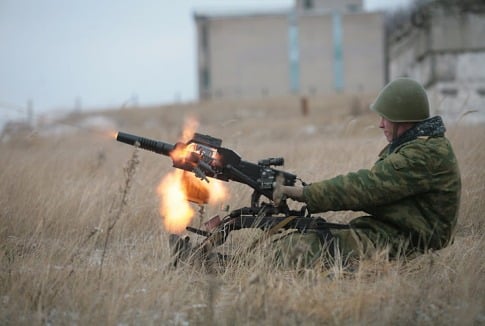 На крыше дома в Северодонецке ополченцы установили гранатомет