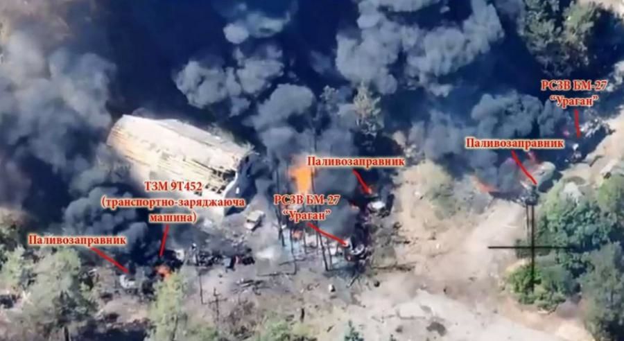 Артилерія 81-ї бригади ДШВ спалила батарею "Ураганів" зі спецтехнікою на "похоронному вогнищі"
