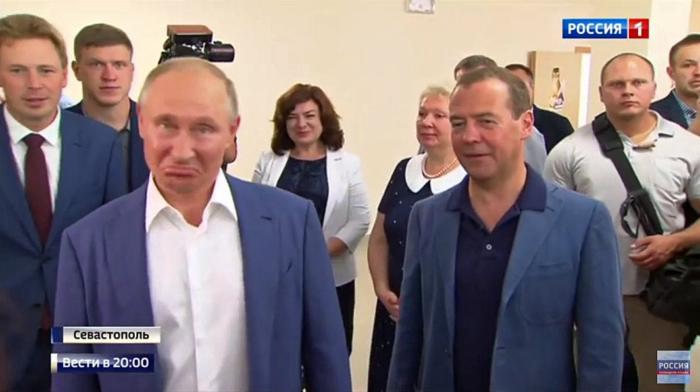 "Квасят не по-детски", - фото Путина и Медведева в Крыму вызвало истерику в соцсетях: пользователи предполагают нездоровое увлечение алкоголем