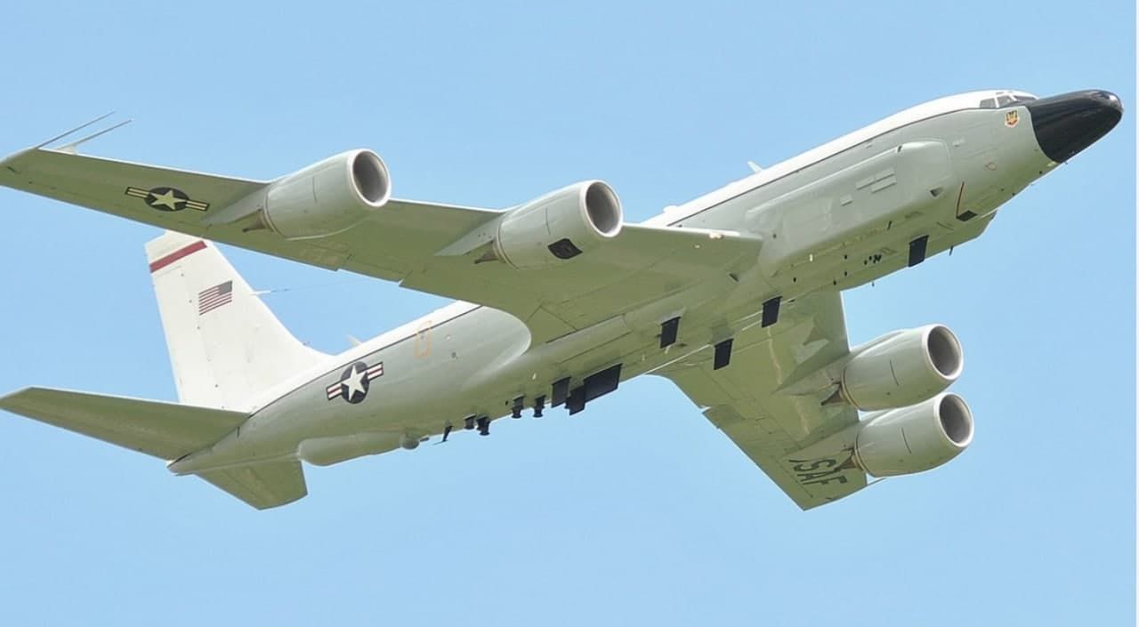 Американский самолет-разведчик RC-135W взял курс к линии разграничения на Донбассе