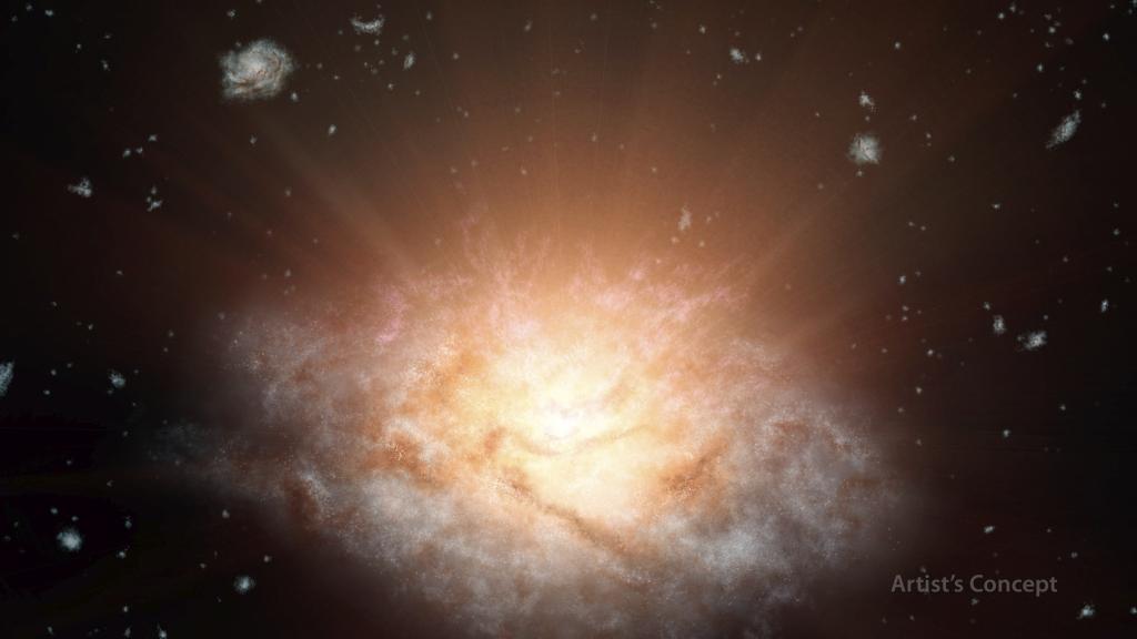 Ученые обнаружили самую яркую галактику во Вселенной - как 300 триллионов Солнц