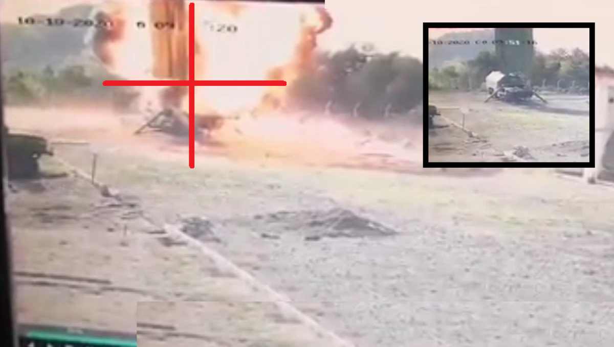 Дрон Азербайджана уничтожил установку "ЗРК С-300" российского производства: кадры взрыва попали на камеру