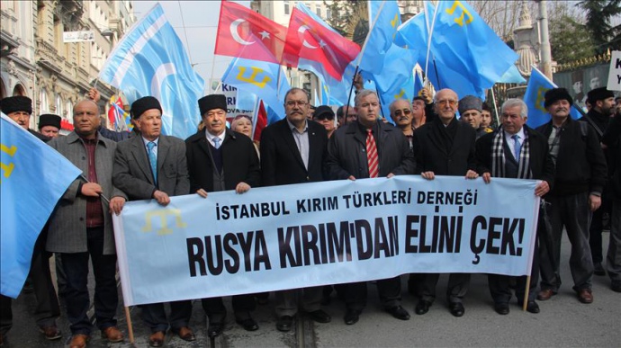 Крымские турки провели массовый антироссийский митинг в Стамбуле  