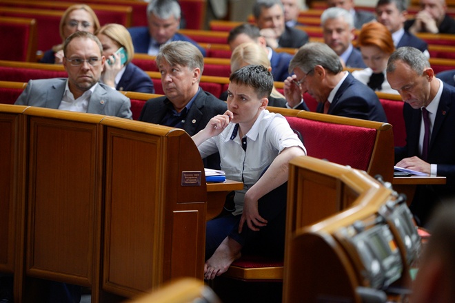 Савченко на заседании Рады босиком