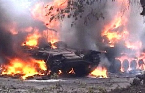 ​При взрыве танка под Днепропетровском пострадали украинские военные
