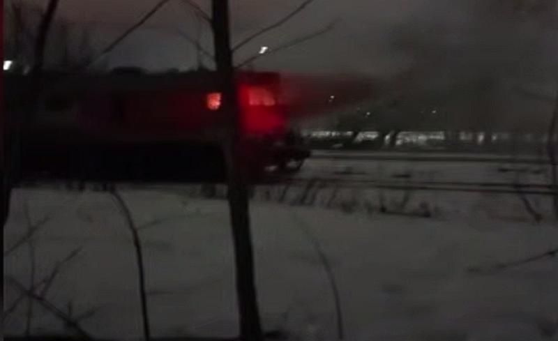 ГУР показало видео сожжения оружейного локомотива в Санкт-Петербурге