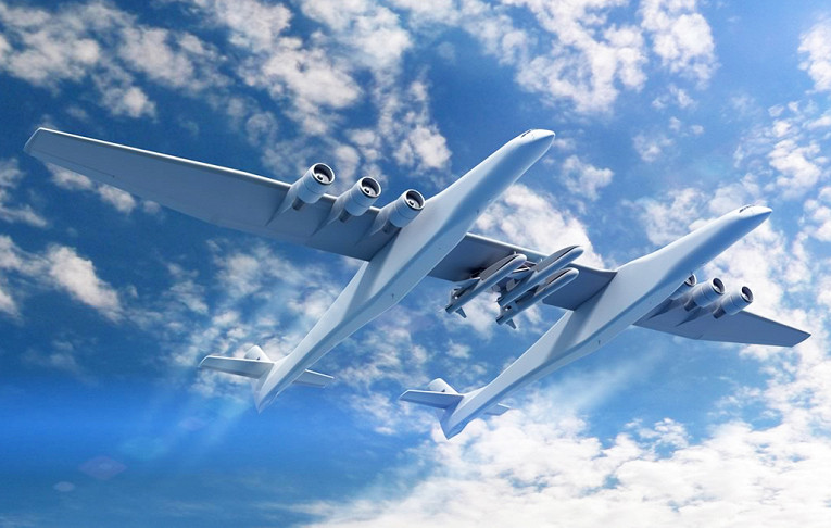 ​В Сеть “слили” впечатляющие кадры испытаний самого большого в мире сдвоенного самолета Stratolaunch