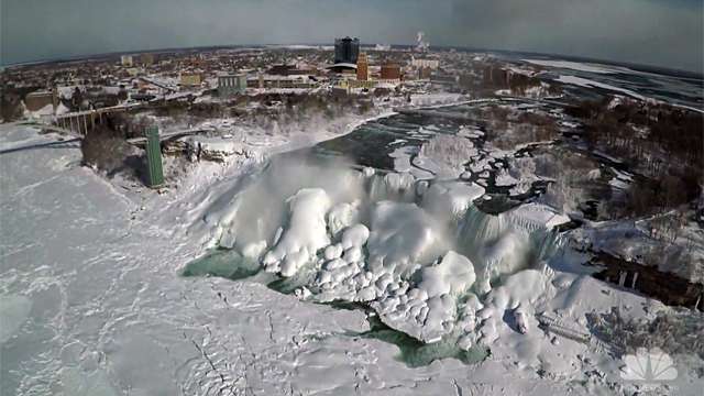 Уникальные кадры: замерзший Ниагарский водопад