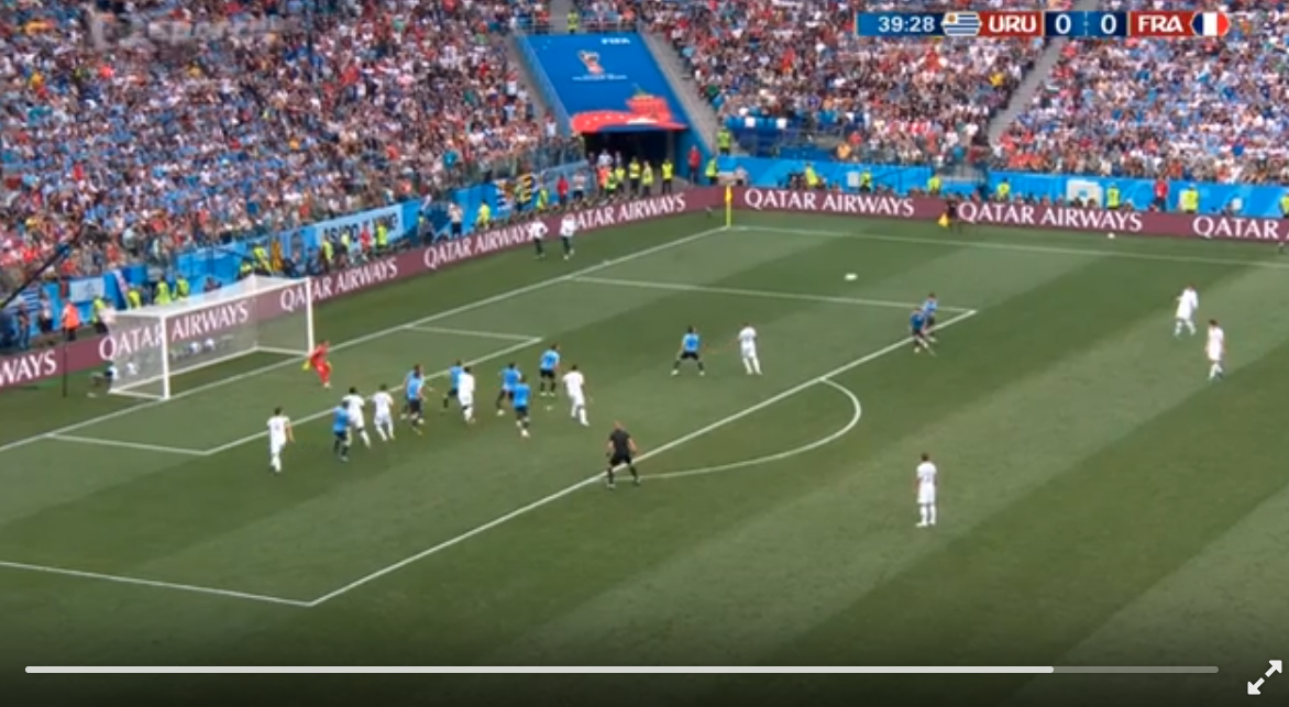 Определен первый полуфиналист ЧМ: видео двух голов, решивших исход поединка Франции и Уругвая