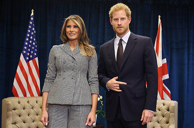 Пользователей Интернета взбудоражил общий фотоснимок принца Гарри и первой леди США Мелании Трамп