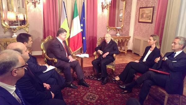 Президент Украины проводит встречу с президентом Итальянской республики