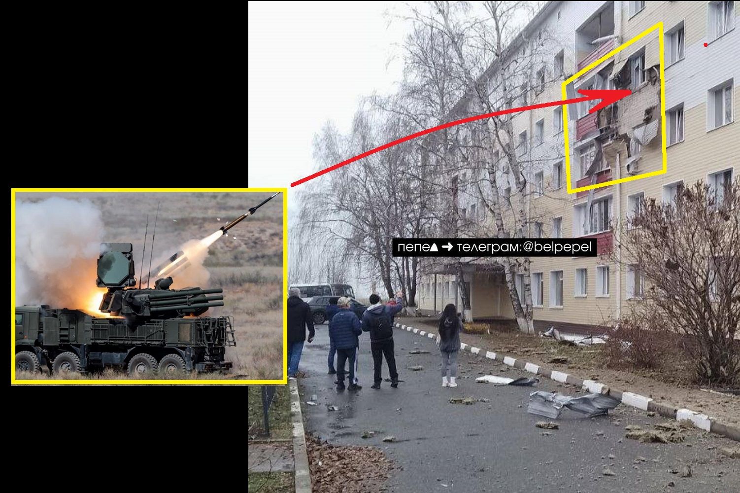 ​Российская ракета ударила по многоэтажке под Белгородом: обломок "Панциря" врезался в жилой дом