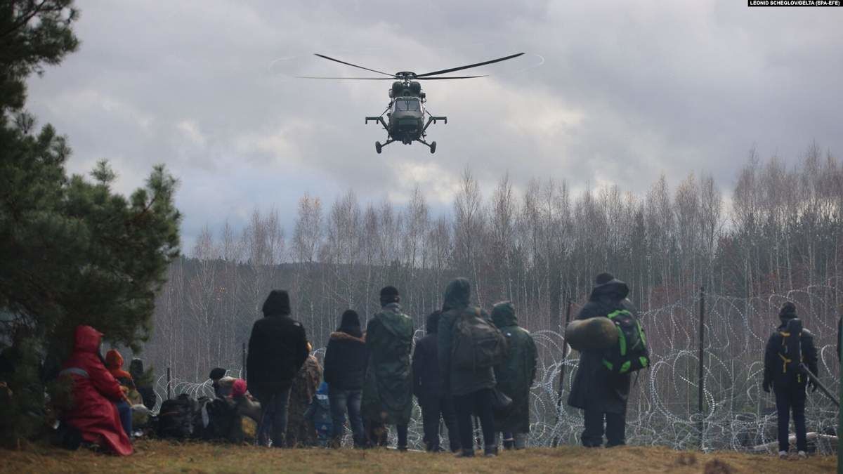 ​Польский вертолет против белорусского дрона: опубликованы кадры "дуэли" на границе