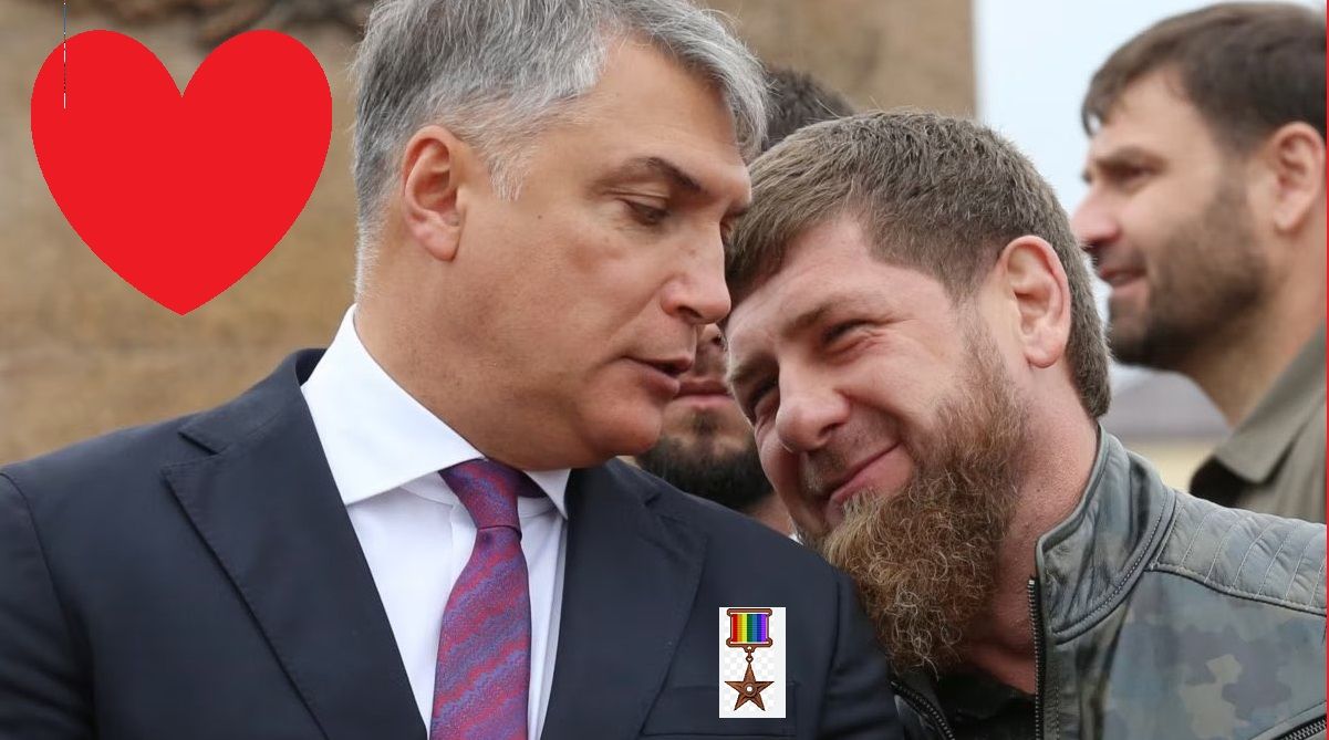 У Мережі з'явилося фото, як Кадиров треться бородою об плече генерала-стриптизера Матовнікова