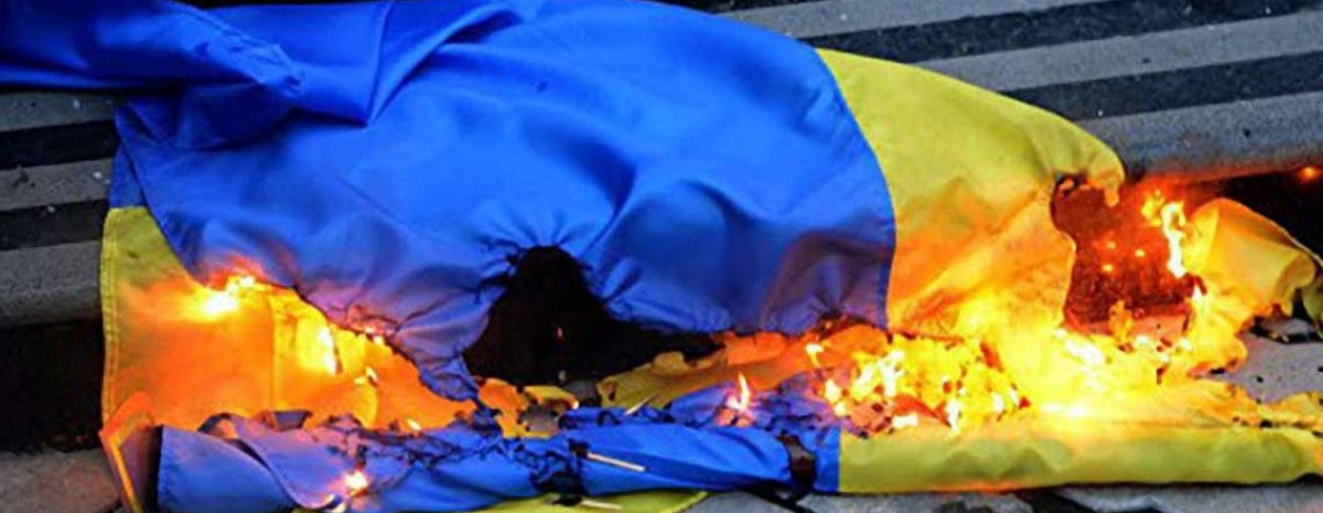 Под Луганском местный житель поджег флаг Украины: злоумышленника задержала полиция