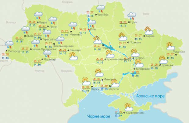 Жаркая погода и проливные дожди: как поведет себя циклон из Атлантики в Украине - прогноз для всех регионов 