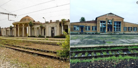 Фотофакт: так будет со всем, куда придут "освободители" и "ру**кий мир", -  в Сети показали два знаковых кадра из Абхазии и оккупированного Донбасса