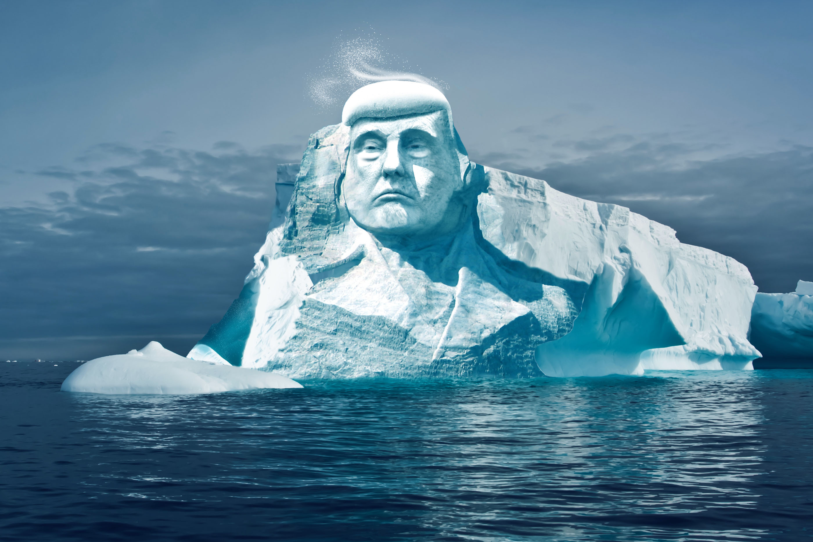 "Увековечат" среди вечной мерзлоты: изо льда в Арктике экологи создадут монумент Дональда Трампа - кадры
