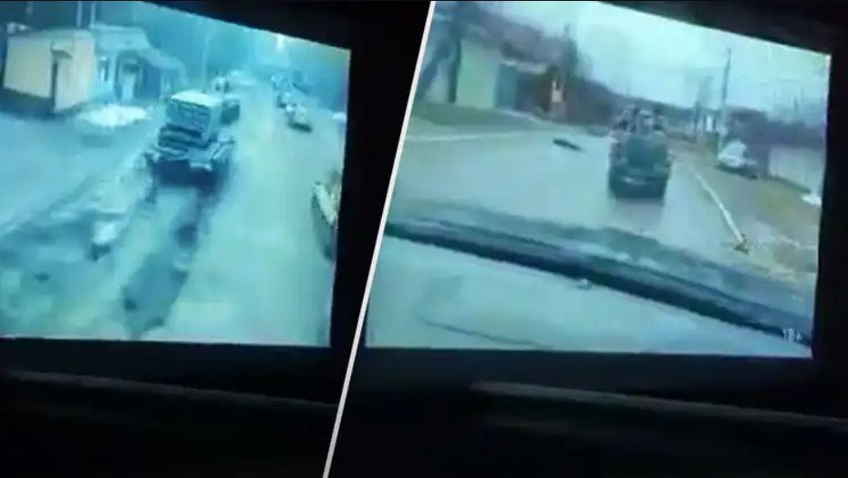 Украинцы на границе с Беларусью установили проектор и транслируют реальную правду о нападении России – видео