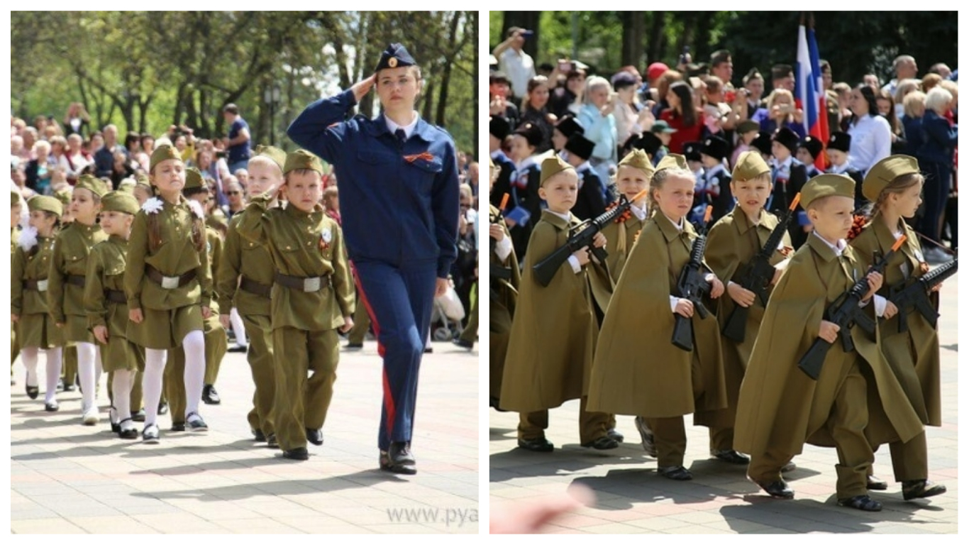 Вчера на "параде детсадовцев" в Пятигорске часть детей шла с игрушечными американскими М-16. Знаете, почему?