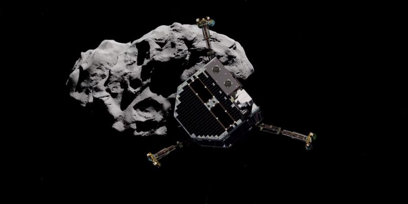 Rosetta зафиксировала, как зонд "Филы" прыгал по комете