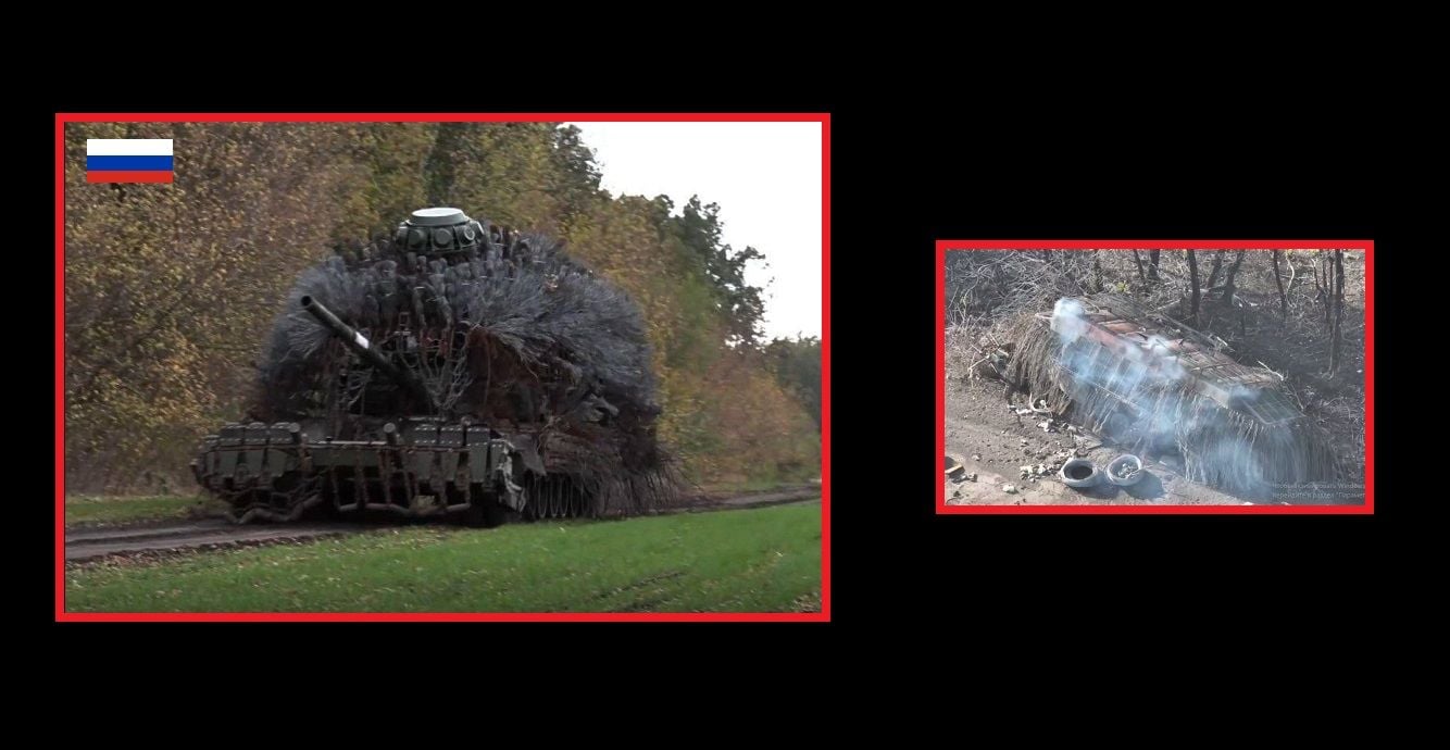 ВСУ взорвали шипованный российский "танк-мусоровоз": экипаж Т-72Б3 не смог выбраться и погиб