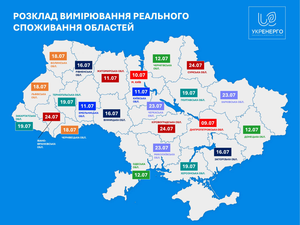 В каждом регионе Украины в июле один день не будут отключать свет: ориентировочный график от "Укрэнерго"