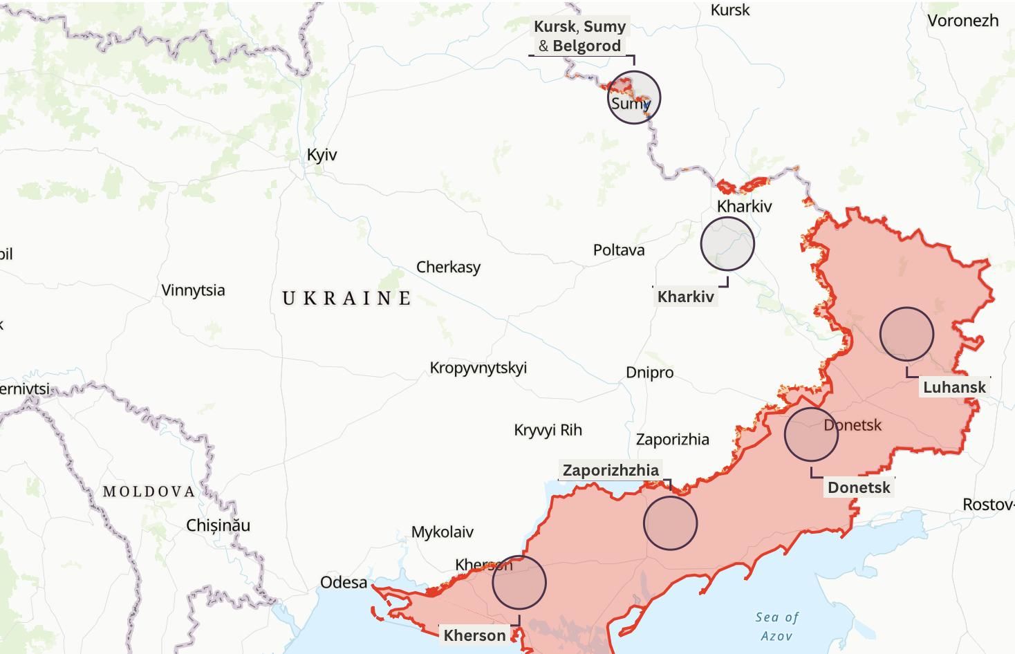 СМИ опубликовали карту обмена территориями Украины и РФ на предстоящих переговорах
