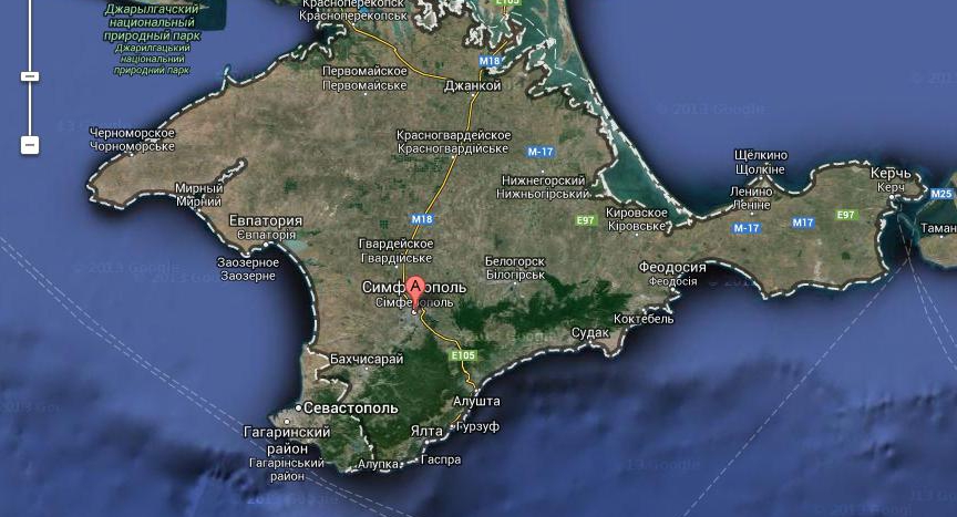 Коммунистические названия городов и сел вернулись на Google-карту аннексированного Россией Крыма 