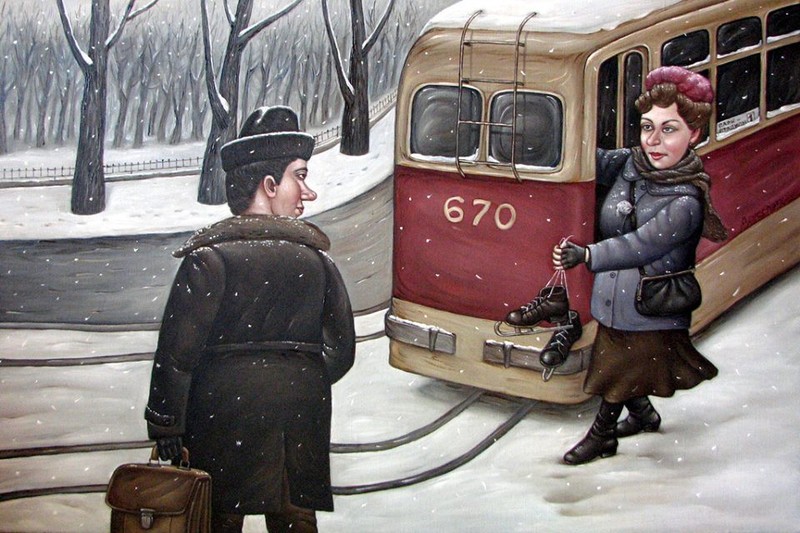 Жизнь в СССР в рисунках: застолье в поезде, забитые автобусы и безответная любовь