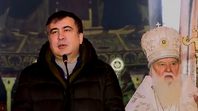 Во время проповеди Саакашвили сообщил о борьбе Украины за независимую европейскую цивилизацию