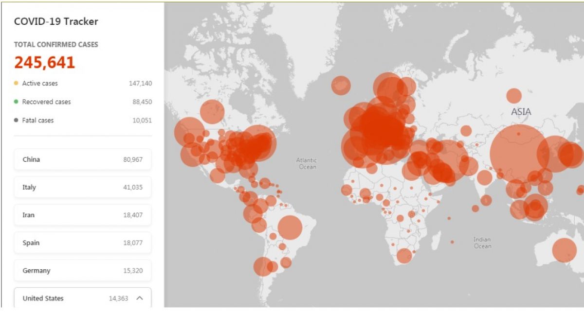 Ситуация с коронавирусом в мире:  данные онлайн-карты, статистика умерших, больных и выздоровевших