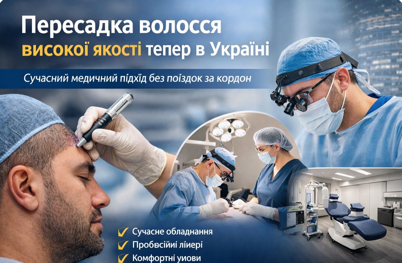 Пересадка волосся високої якості тепер в Україні: сучасний медичний підхід без поїздок за кордон.
