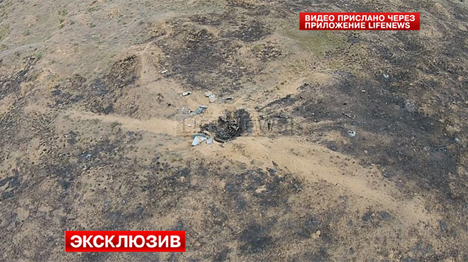 Фотографии с места падения МиГ-29 под Астраханью 