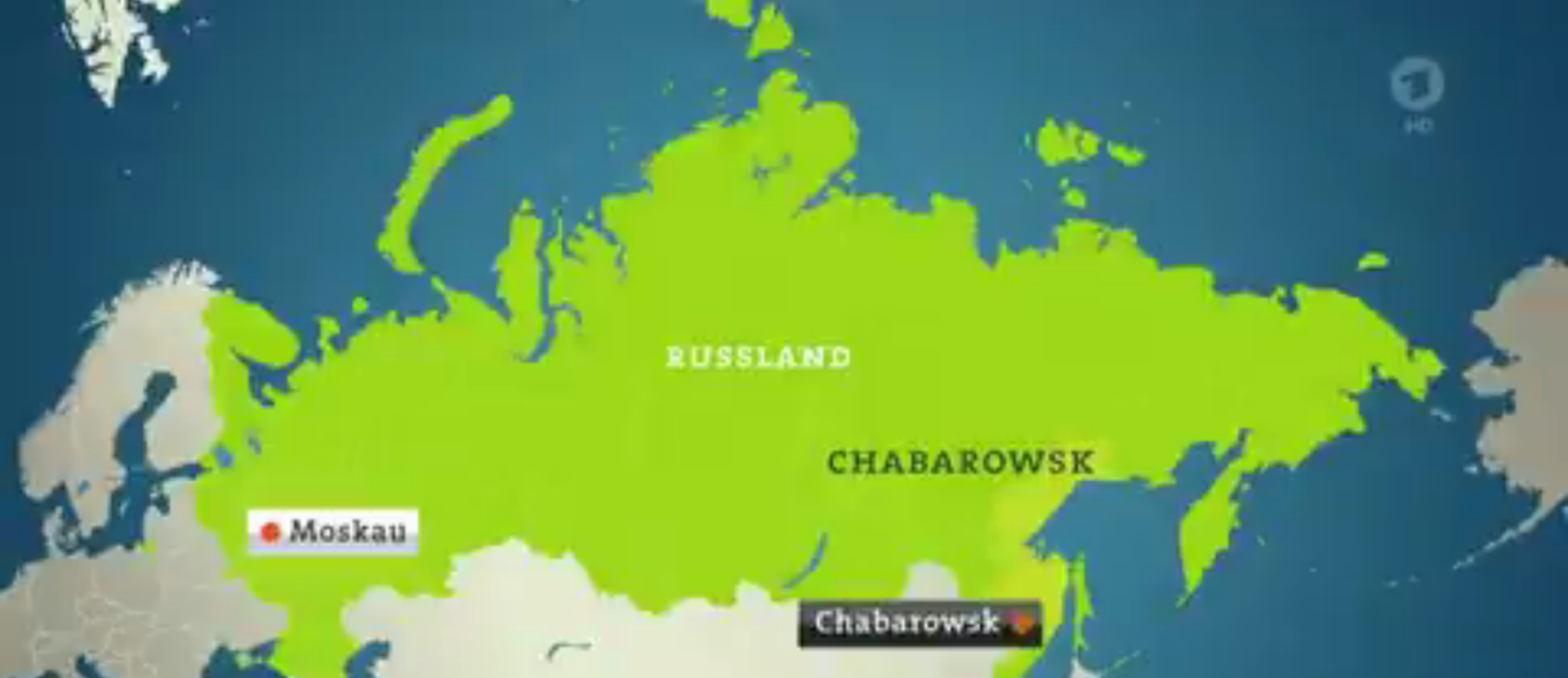 Немецкий телеканал показал протесты в Хабаровске вместе с картой Крыма в составе РФ