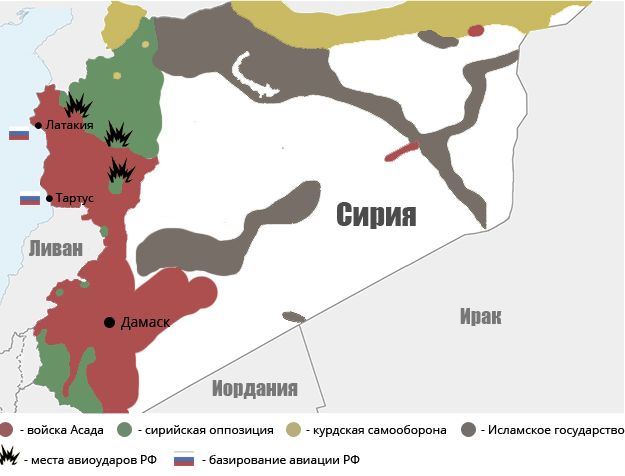 Политический полигон: исламисты, оппозиция, Асад и Путин (инфографика)