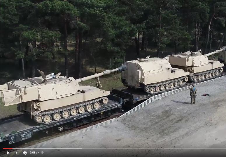 "Готовьтесь к смертельной схватке!" – в Польшу к границам России прибыли войска США численностью в 1110 военных с артиллерией и танками для усмирения Кремля (кадры) 