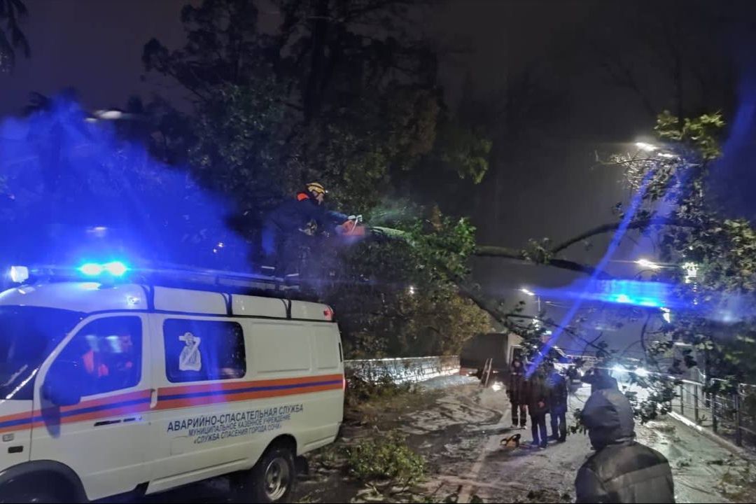 ​Мощнейший шторм обрушился на Сочи: ветер сносит крыши и деревья