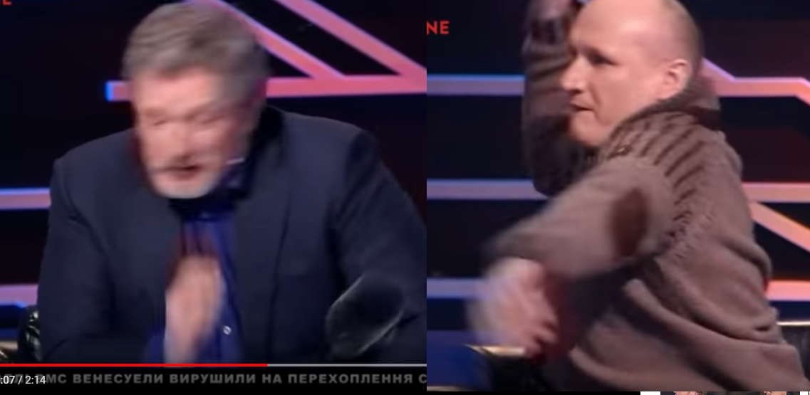 Комбат ОУН Кохановский кинул кружкой в телеведущего в прямом эфире, едва не началась драка: видео скандала