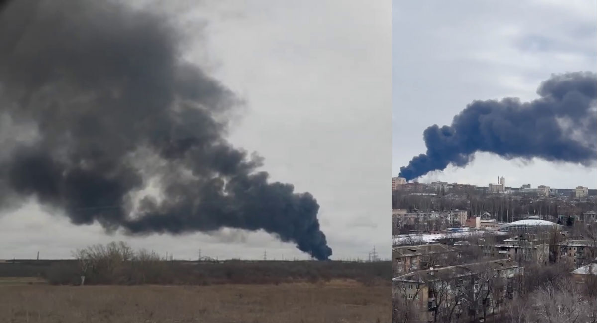 ВСУ накрыли нефтебазу россиян в оккупированной Макеевке: на видео огромный столб дыма