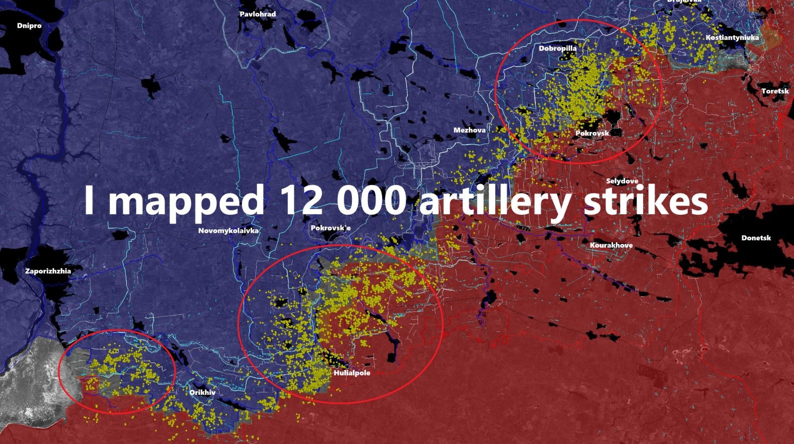  Три зоны концентрации артиллерийских боев: аналитик по тысячам воронок определил, что сейчас происходит на фронте