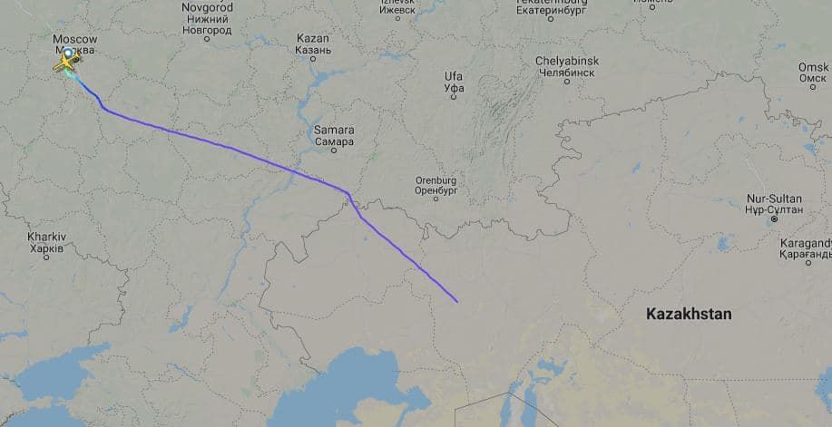 Российский правительственный борт Ту-214 засекретил маршрут над Казахстаном прямо посреди полета - СМИ