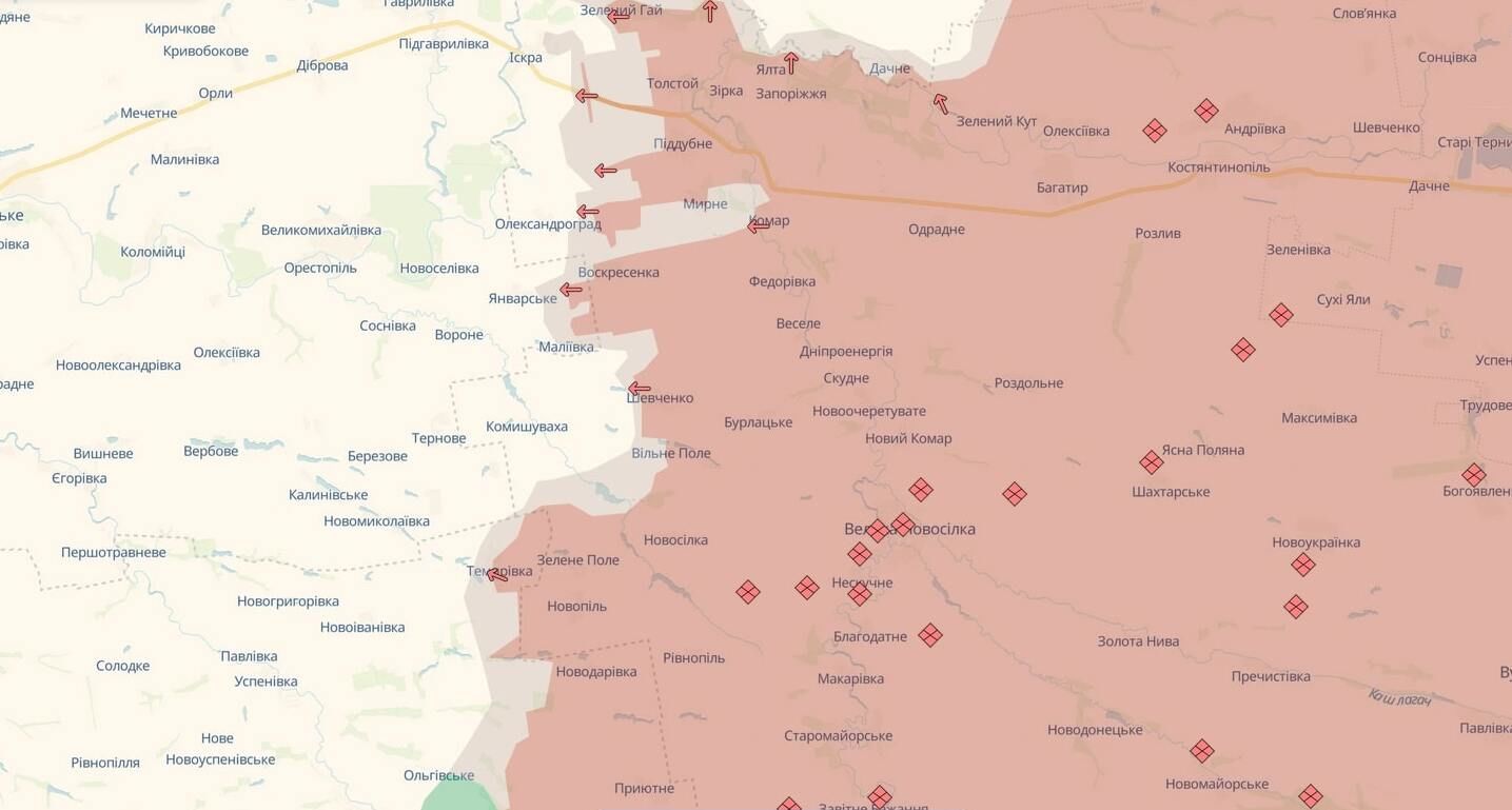 Российские оккупанты продвинулись на Новопавловском направлении – DeepState