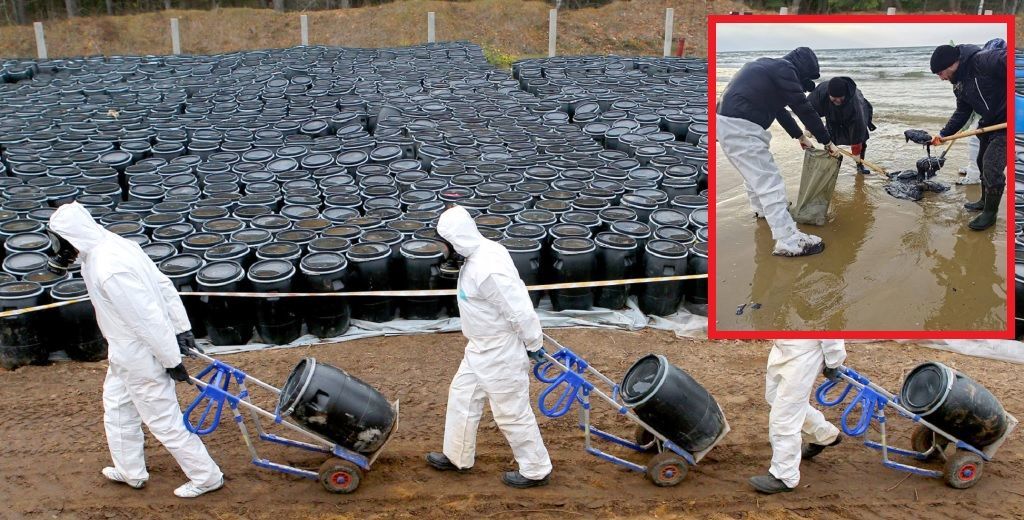 Экологическая катастрофа в России: пятно нефти шириной 40 км растеклось у берега Анапы