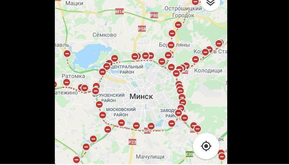 Выборы в Беларуси: силовики заблокировали въезды в Минск, центр оцеплен