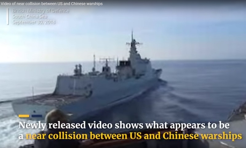 ВМС США и корабли Китая "встретились" в Южно-Китайском море: в Сети показали видео опасного маневра
