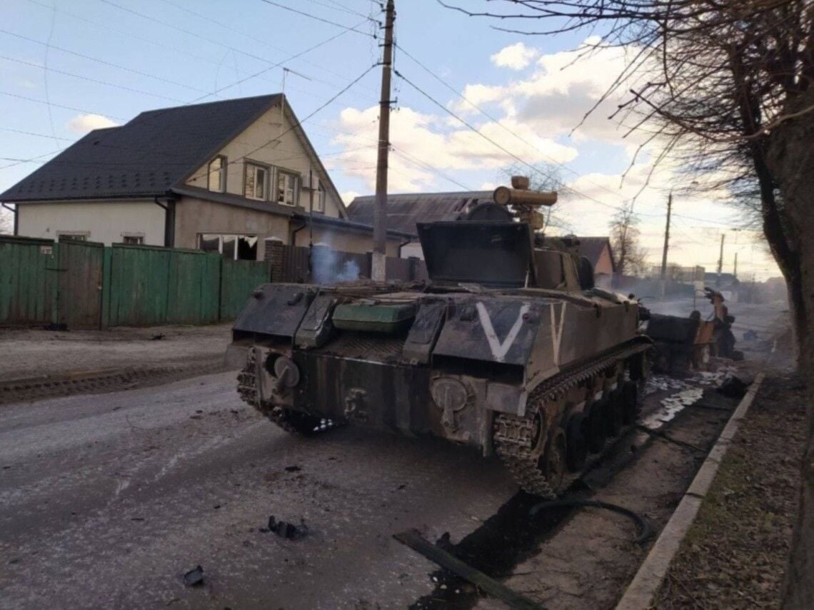 ​Опубликованы кадры последствия боя между ВСУ и российской армией в Буче