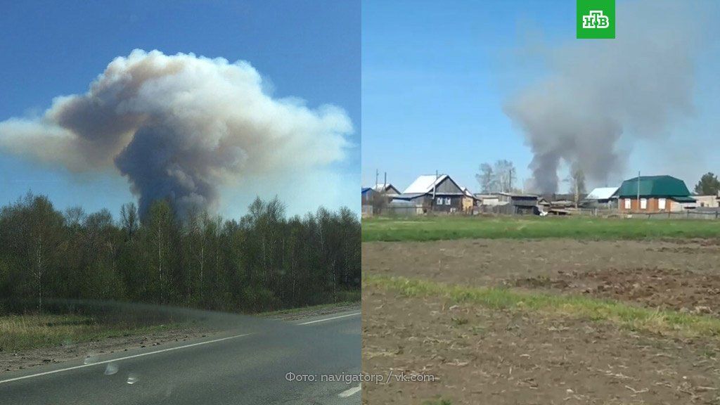 В России крупный пожар и взрывы снарядов на бывшем военном арсенале в Удмуртии