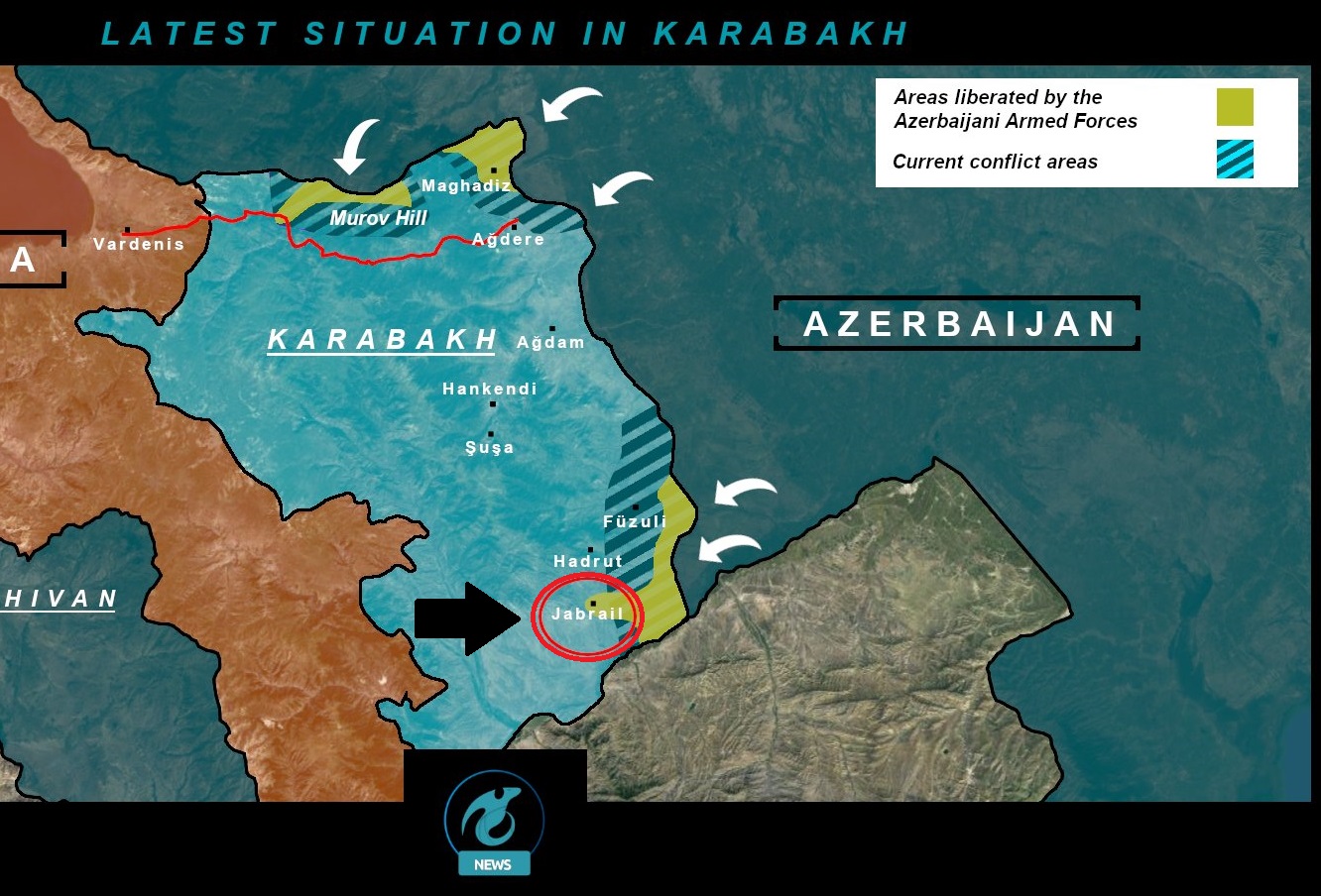 Азербайджан прорвал фронт на юге Карабаха: освобожден город Джебраил, Армения отступает