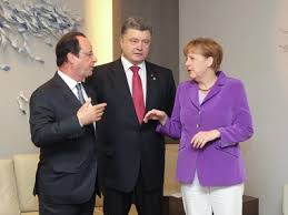 Порошенко, Олланд и Меркель выступили за немедленное двухстороннее прекращение огня на Донбассе